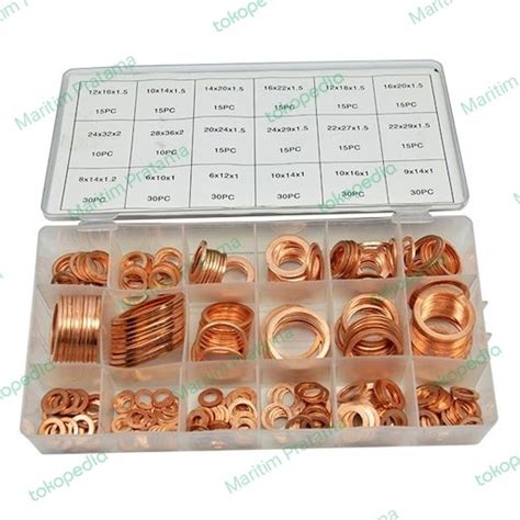 Jual Copper Washer Set Copper Ring Kit Ring Tembaga 350Pcs Kab