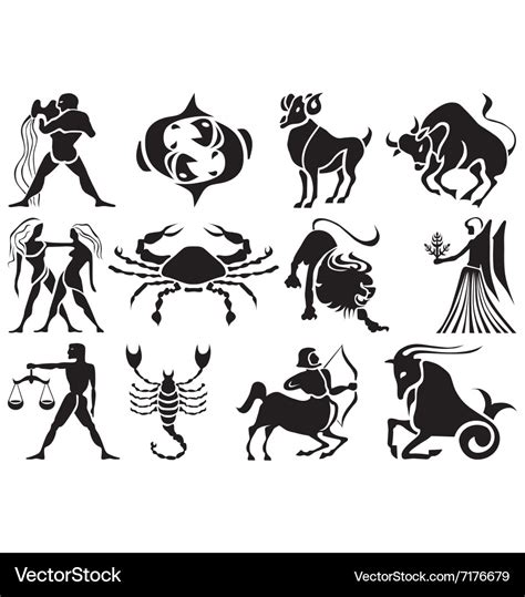 Zodiac Signs Royalty Free Vector Image Vectorstock