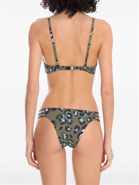Brigitte Leopard Print Bikini Set Green FARFETCH