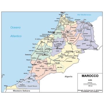 Marocco Carta Geografica Amministrativa Con CAP 2021 Visceglia