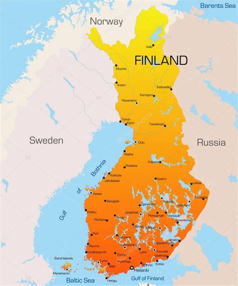 Finlandia Mapa Vector De Stock De Olinchuk