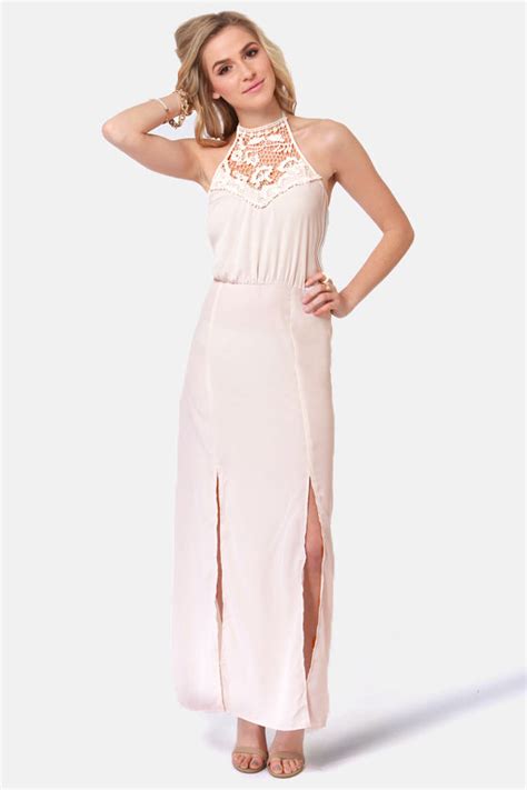 Sexy Cream Dress Maxi Dress Halter Dress 4600 Lulus