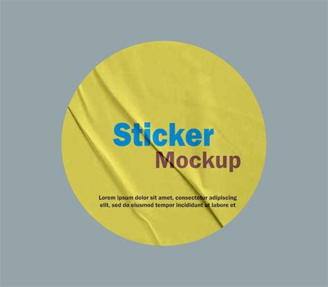 Premium PSD PSD Round Sticker Mockup Template