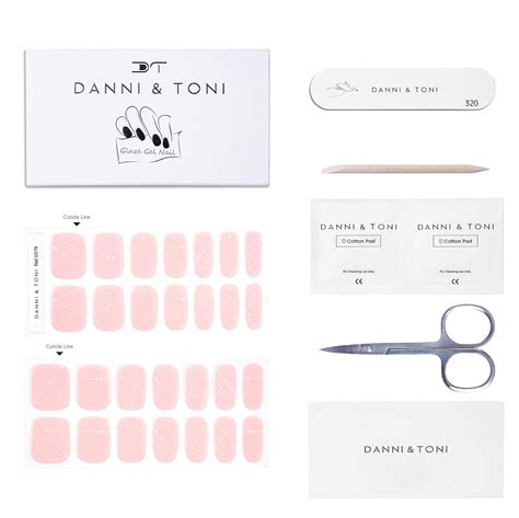 Buy DANNI TONI Semi Cured Gel Nail Strips Shimmering Date Night Nude Gel Nail Stickers White