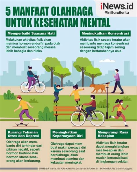 Infografis 5 Manfaat Olahraga Untuk Kesehatan Mental