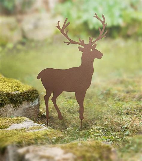 Dekoleidenschaft Gartenstecker Hirsch Aus Metall In Rost Optik Cm