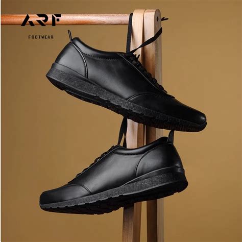 Jual Arf Owen Fullblack Sepatu Kulit Sneakers Hitam Pria Wanita Casual