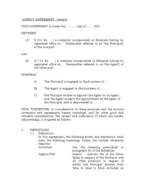 Agency Agreement | PDF