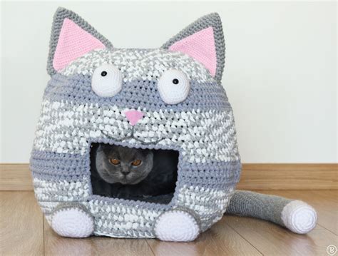 Kitty Kat House Pattern Crochet Cat Bed Cat Bed Pattern Crochet Cat