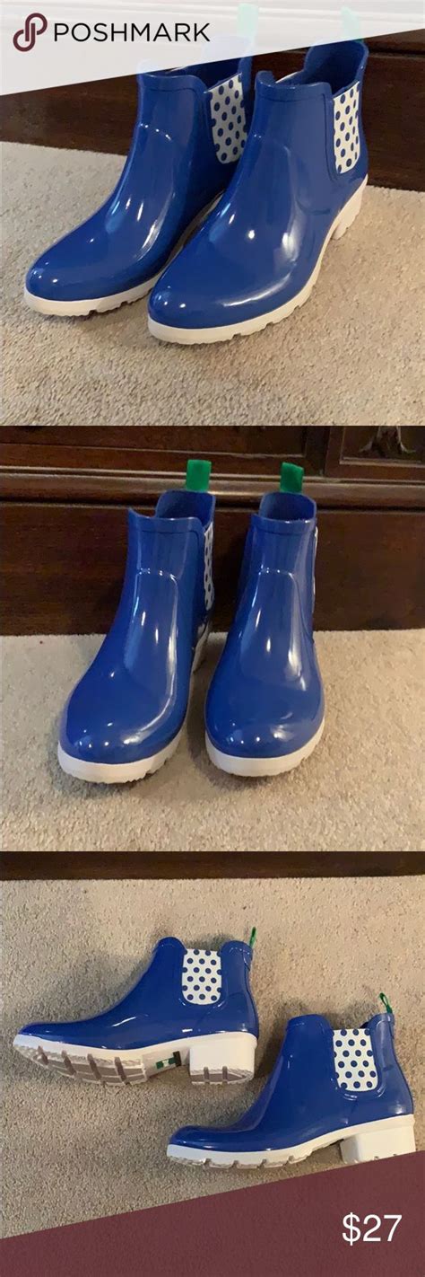 Blue Polka Dot Rain Boots Size 7 Cougar Terri Style