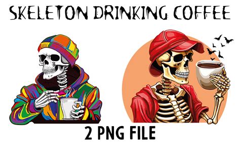 Skeleton Drinking Coffee Part 1 Graphic By Krasnevchik · Creative Fabrica