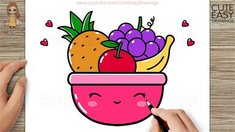 How to Draw a Cute Fruit Basket, Easy Drawings - YouTube