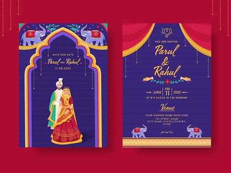 Indian Wedding Invitation Card Design Blank Template Infoupdate Org