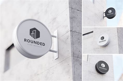 Round Wall Mounted Sign Mockups On Behance