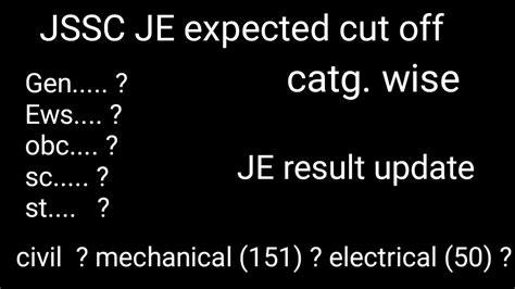 Jssc Je Expected Cut Off 2023 Ll Jssc Je Result 2023 Ll Jssc Je Cut Off