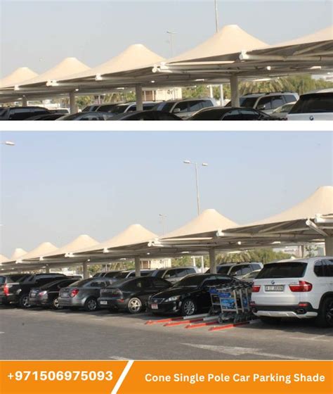 Single Pole Car Parking Shade Supplier Dubai Tent Shade