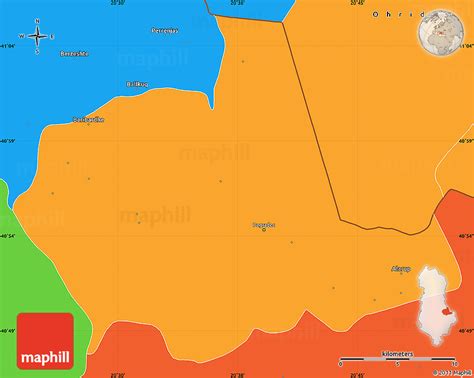 Political Simple Map of Pogradec