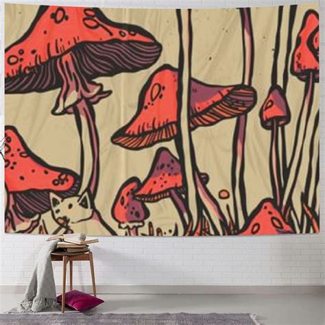 Nawypu Vintage Mushroom Tapestry Aesthetic S S Nature Wild Plant