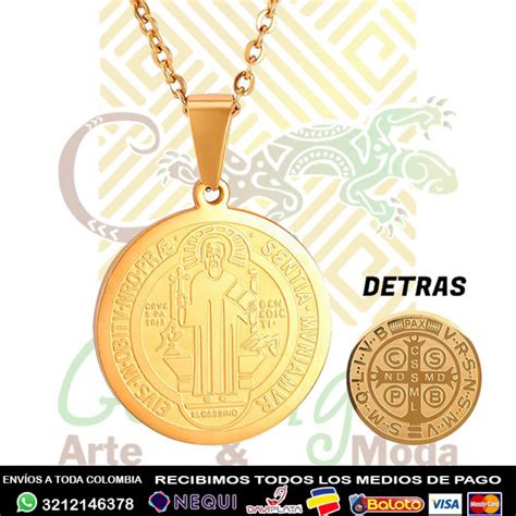 Dije Medalla San Benito En Acero Para Pulsera