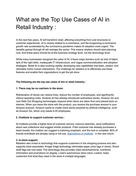 What Are The Top Use Cases Of Ai In Retail Industry By Harika Cheluru