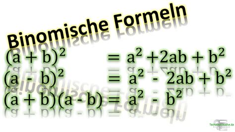 Binomische Formeln Einfach erklärt 1a Technikermathe