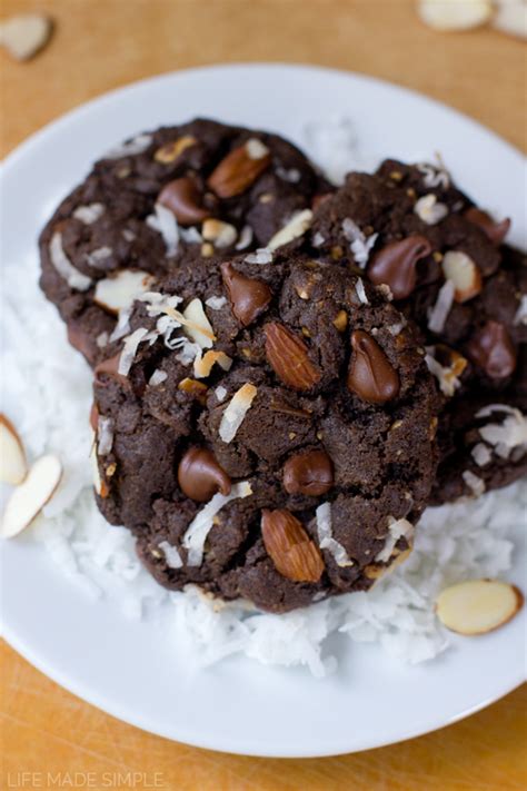 Flourless Chocolate Almond Joy Cookies Life Made Simple