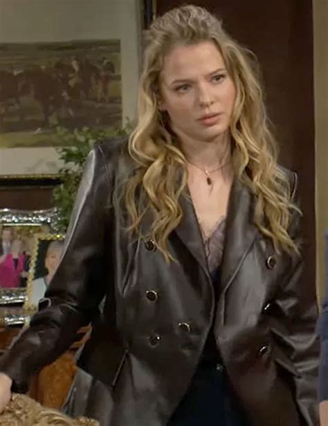 The Young and the Restless Summer Newman Brown Leather Blazer