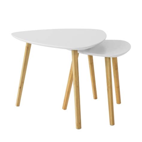 Sobuy Tables Basses Gigognes Fbt35 Sch Set De 2 Cdiscount Maison