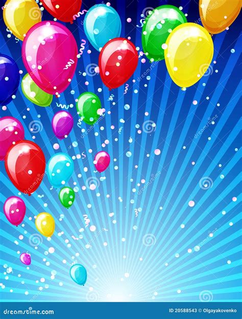 Colorful Brightly Backdrop With Balloons Cartoon Vector