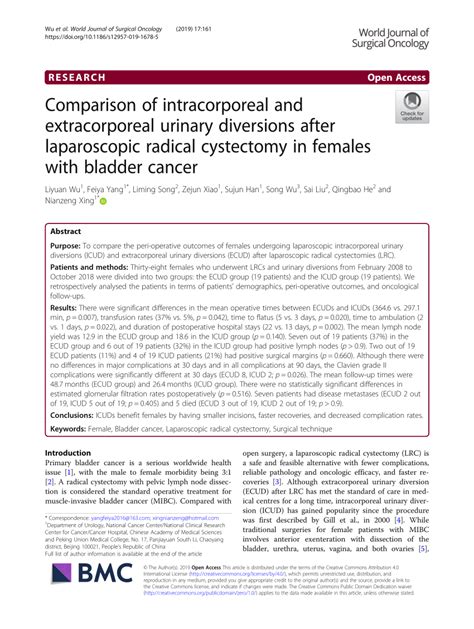 Pdf Comparison Of Intracorporeal And Extracorporeal Urinary