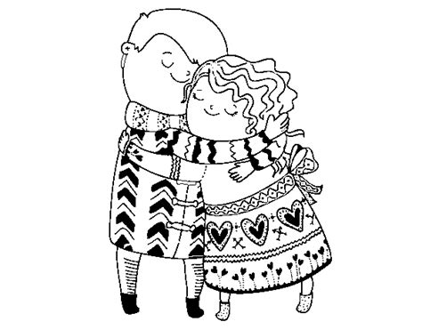 Big Hug Coloring Page