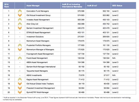 1 The Top 20 Asset Managers In South Africa By Aum Excluding The Pic