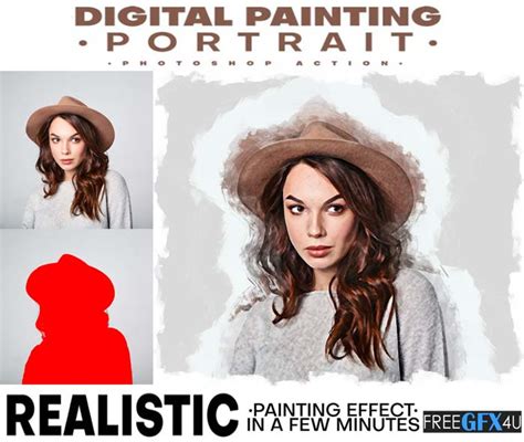 Graphicriver Digital Painting Portrait Photoshop Action Freegfx4u