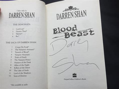 Blood Beast The Demonata Book 5 Signed By Darren Shan By Darren