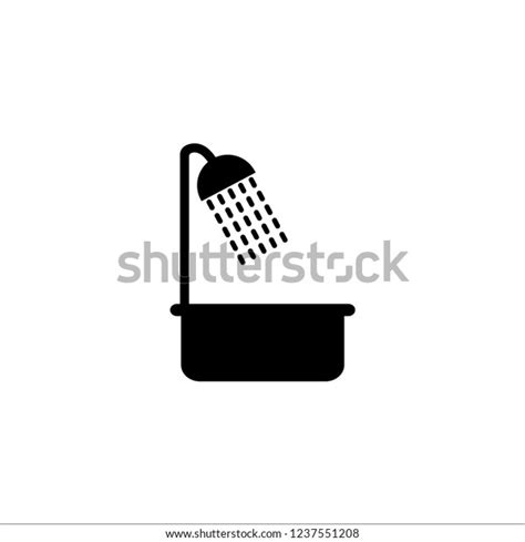 Shower Icon Bathroom Symbol Flat Vector Stock Vector Royalty Free