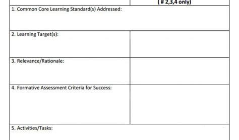 Lesson Plan Template Using Common Core Standards 7 Sample Common Core Lesson Plan Templates To