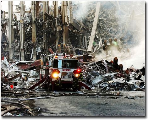 9/11 FDNY FIRE ENGINE AT WTC GROUND ZERO 8x10 SILVER HALIDE PHOTO PRINT ...