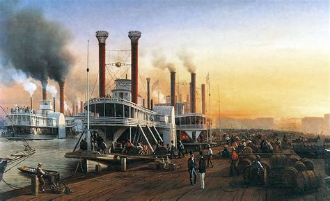 Mississippi River steamboats at New Orleans, 1853. image - Free stock ...