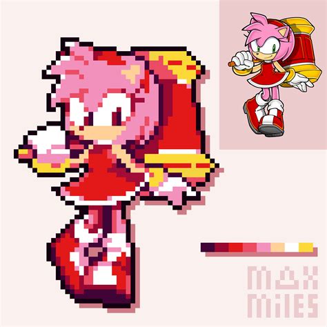 Artstation Amy Rose Pixel Art