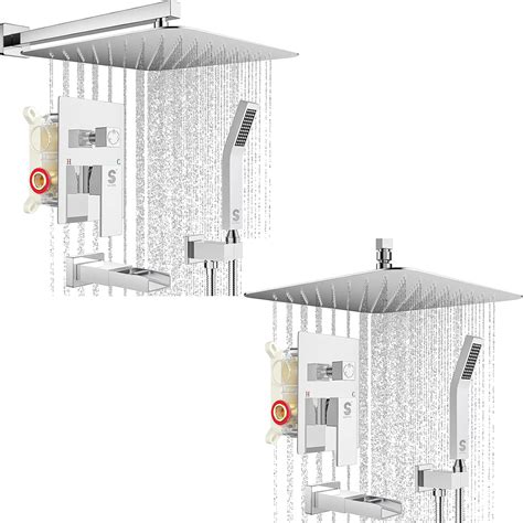 Sr Sun Rise 16 Inches Bathtub Faucets Sets Complete Shower System With