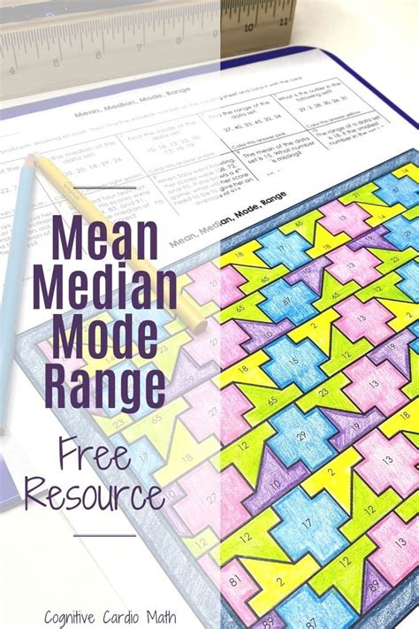 Mean Median Mode And Range Color By Number Math Games Middle School Middle School Math Fun