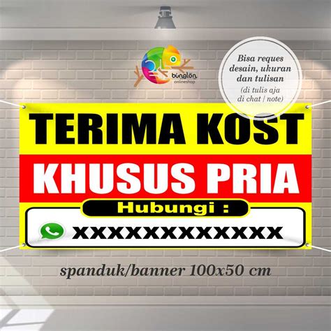 Jual Spanduk Banner Terima Kost Free Custom Desain | Shopee Indonesia