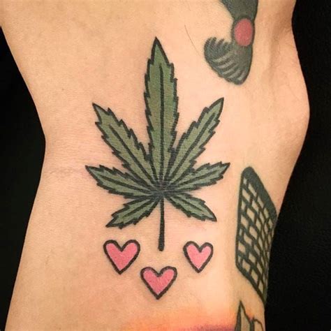 Stylish Pot Leaf Tattoo By Jiran