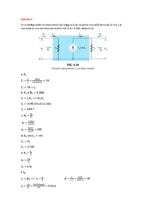 Análisis De Circuitos Amplificadores Con Transistores Bjt En La Configuración En Base Común De