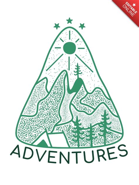 Geometr A Sagrada Campamento De Monta A Aventuras Camiseta Plantilla De