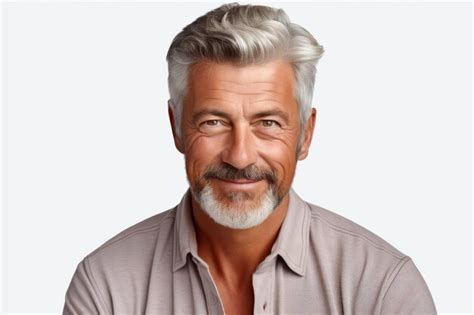 Premium Photo Mature Man With Grey Hair And Mustache