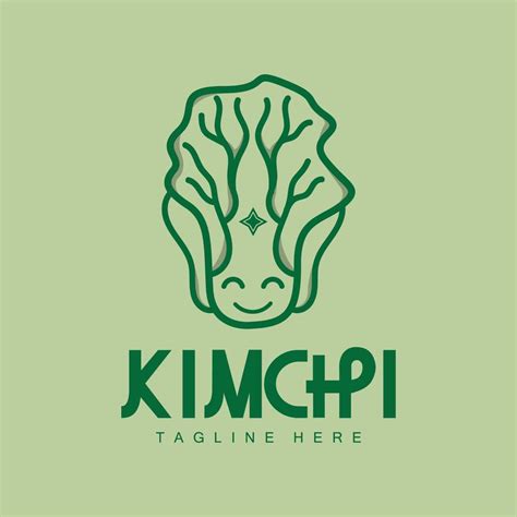 diseño del logotipo de kimchi vector de comida tradicional coreana