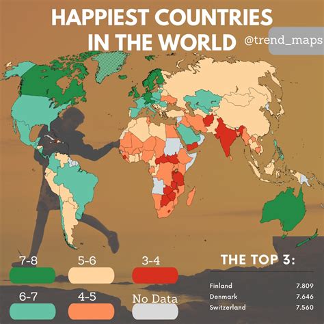 Top 10 Happiest Countries In The World Maps Images