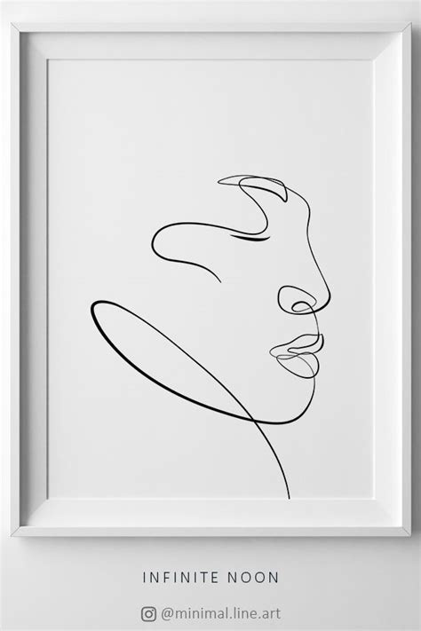 Single Line Face Sketch, One Line Drawing Facial Illustration ...