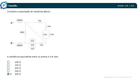 Considere A Associa O De Resistores Abaixo A Resist Ncia Equivalente